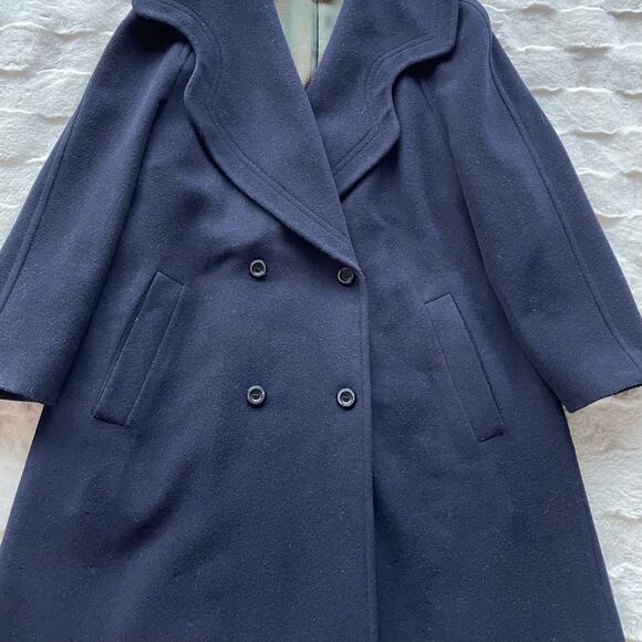 Vintage Gil Bret Wool Blend Shawl Collar Classic Double Breasted Long Overcoat - Picture 8 of 16
